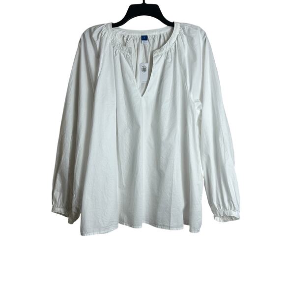 Old Navy XL Women's White Top Blouse Poplin Calla Lily New NWT - Picture 10 of 11